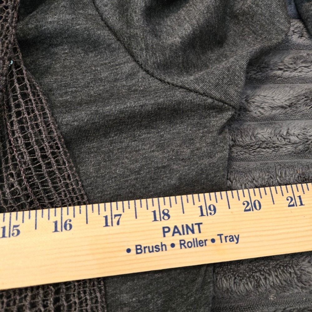 Pretty Angel Women Charcoal Gray Silk Blend Floral Applique Mesh Layered Tunic L - Picture 15 of 16